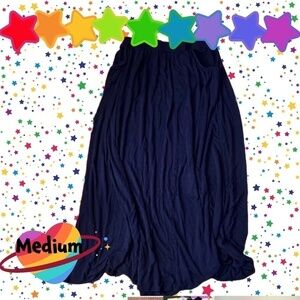 Med. StretchyColdwater Creek Vintage Blue Gathered Full Length Skirt w/ Pockets